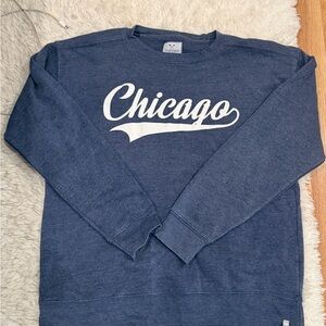 Vineyard Vines Navy Crewneck Sweatshirt with White Chicago Script